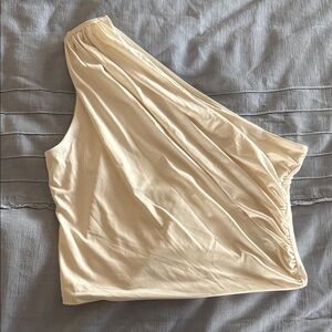 H&M One-Shoulder Cream Top